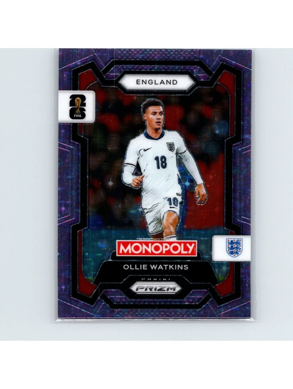 2026 Panini Prizm Monopoly FIFA World Cup Ollie Watkins #25 Sparkle Pink England
